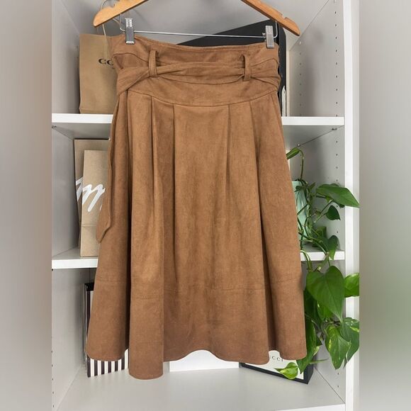 Anthropologie Faux Suede  A-Line Skirt - Picture 5 of 6